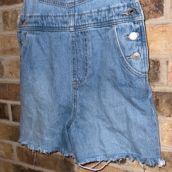 Levi Denim Overalls with Frayed Hem - Picture 5 of 10